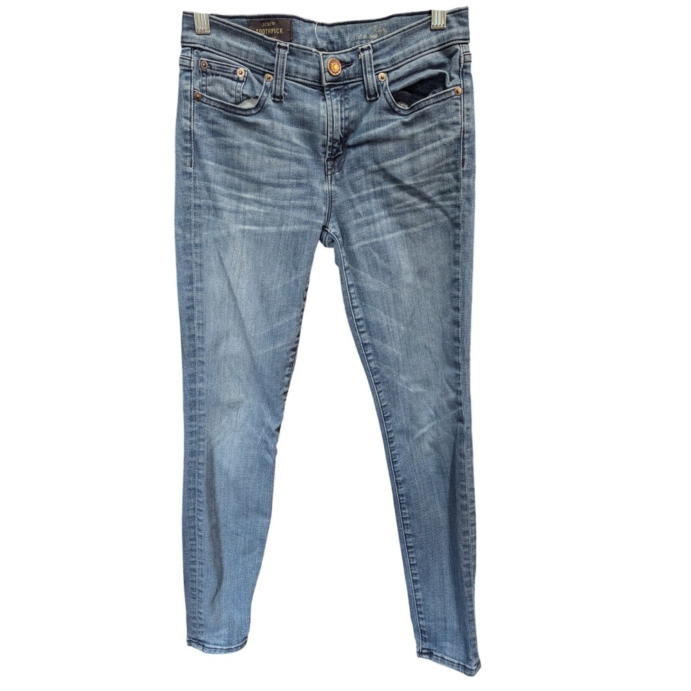 J.Crew Toothpick Skinny Jeans Womens 26 Light Blue Wash Excellent Stretch Denim